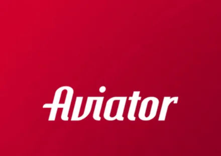 Logo del juego crash Aviator de Spribe sobre fondo rojo