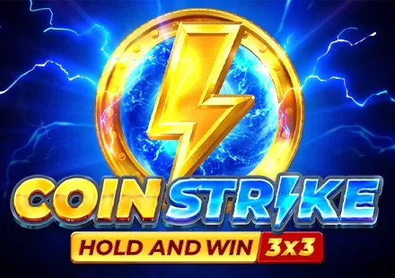 Portada de Coin Strike: Hold and Win de Playson: una moneda de oro atravesada por un rayo