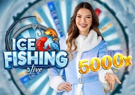 Portada de Ice Fishing de Evolution: una presentadora y la rueda helada del juego